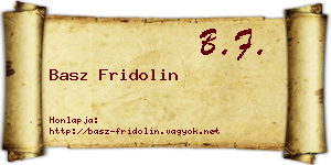 Basz Fridolin névjegykártya